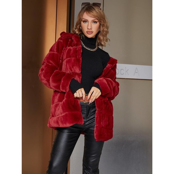 WILA Red Faux Fur Jacket - Picture 1 of 6